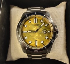 Citizen Eco-Drive Marine AW1816-89X Yellow Dial Men's Watch 100M Solar