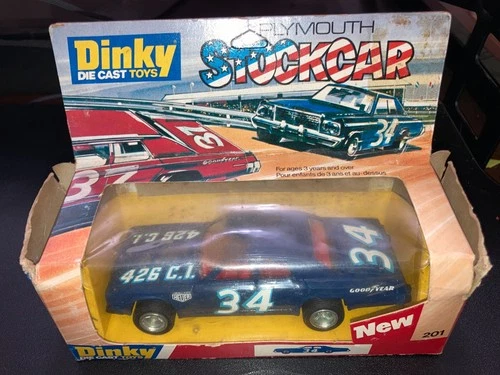 Dinky Die Cast Toys Plymouth Stockcar #201 Blue Grand Fury NIP VINTAGE