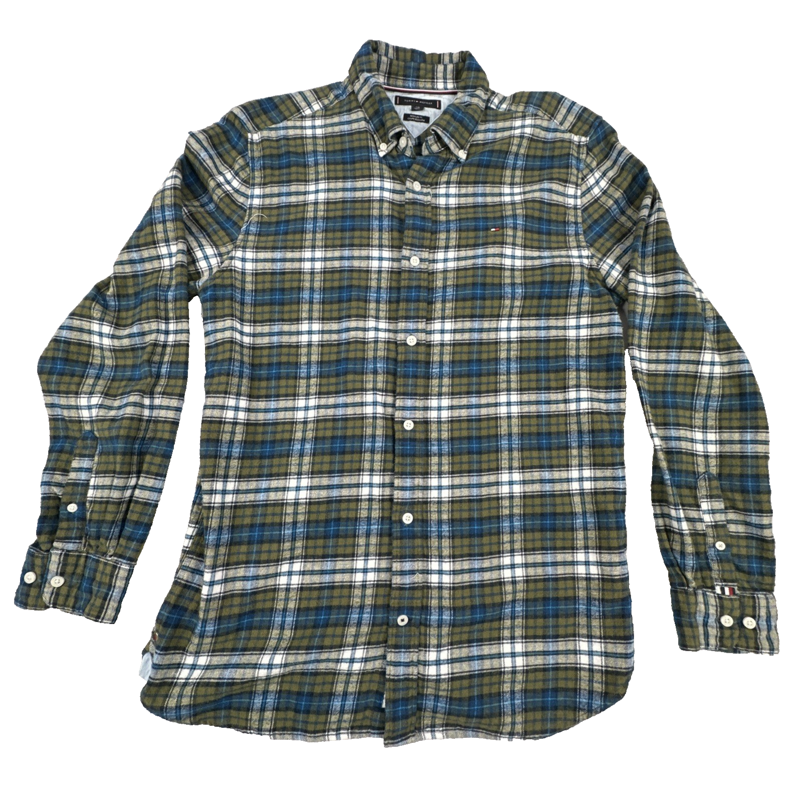 Tommy Hilfiger Long Sleeve Multicolor Plaid Flannel Shirt. Men's Size L