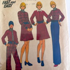 VTG 70s Butterick 3862 Jacket-Skirt-Pants Sz 12 Bust 34 Uncut FF