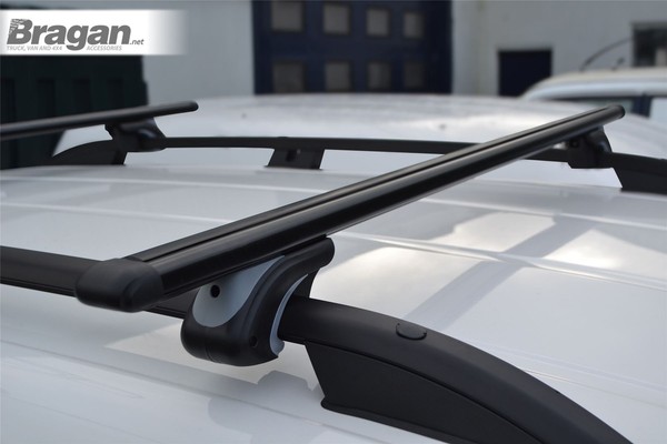 Bragan Roof Locking Querstangen + T-Teile Fiat Scudo 2007-2016 Aluminium Black-image