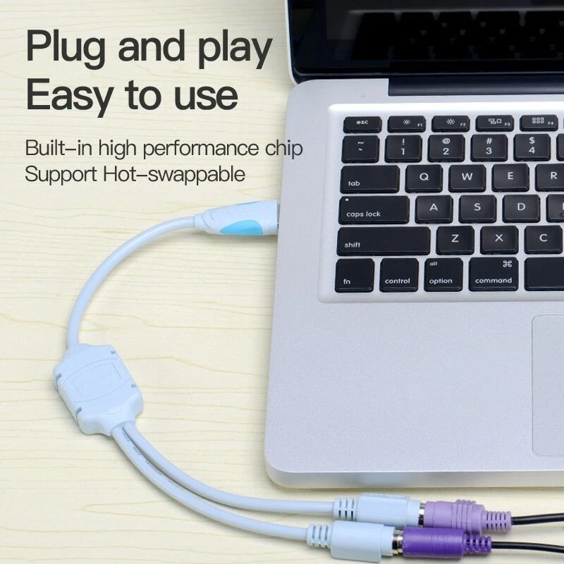 Dynamode USB to 2 PS2 Active Adaptor Extension Cable For Keyboard & Mouse - Image 2 of 4