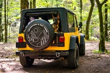 “Adventure Is Out There” Black and White Soft Spare Tire Cover, 33"