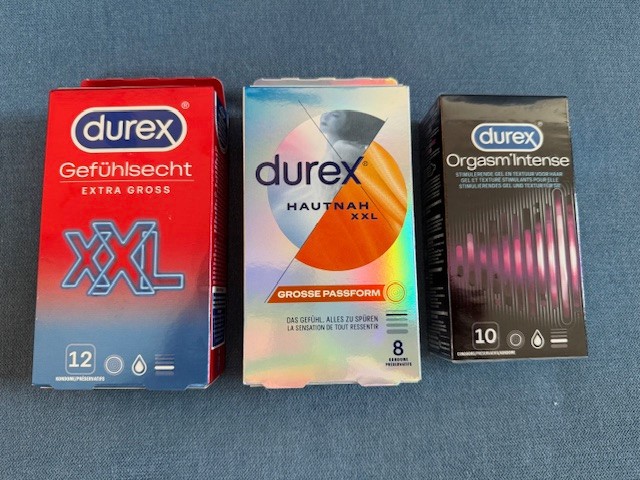 Durex 30 Kondome, 12x Gefühlsecht XXL, 8x Hautnah XXL, 10x Orgasm Intense