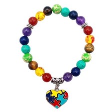 Autism Awareness Bracelet for Women,Puzzle Piece Autism Heart Ribbon Autism Awar
