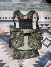 Vintage 10X Turkey Bird Vest Sz L Realtree Hardwoods Camo Hunting Seat Pad USA