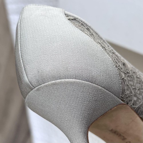 Manolo Blahnik Gray Fabric Bijou High Heel EU38.5/US8.5 Used Auth Excellent+ JPN - Picture 13 of 24