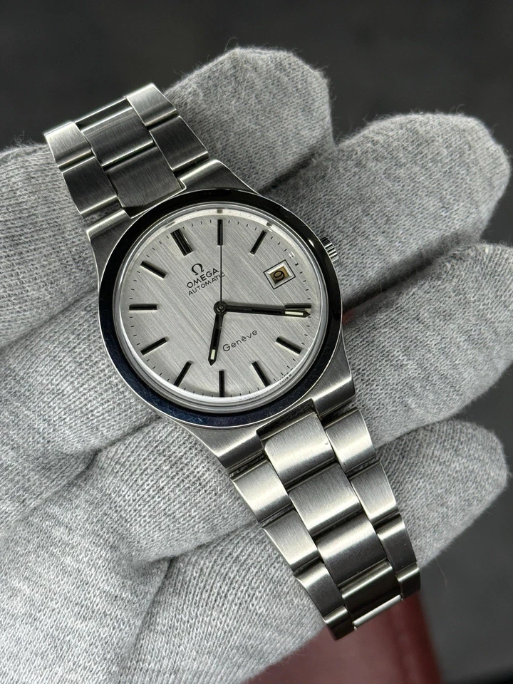 omega geneve automatic cal. 1011 Ref 166.0173 Date White Dial Herren Armbanduhr " - Bild 2 von 4