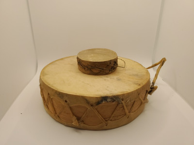 Animal Hide Drum (Set Of 2)