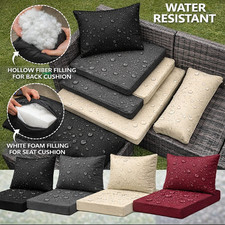 Water Resistant Rattan Patio Furniture Sofa Replacement Cushion Seat & Back Pad