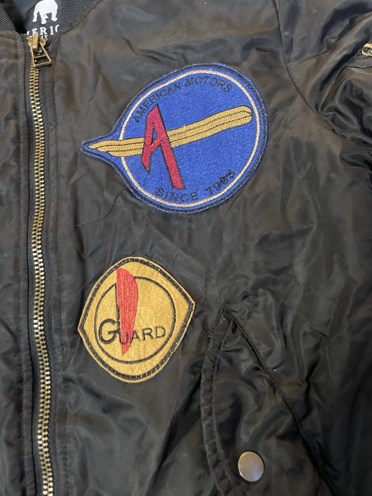 American Stitch Multi Patch Bomber JACKET COAT si… - image 3