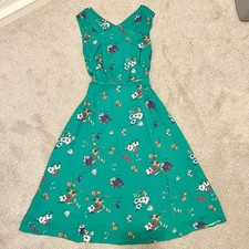 Phase Eight Meryl Floral Women s Size 14 Fit Flare Dress Emerald Size RRP 120