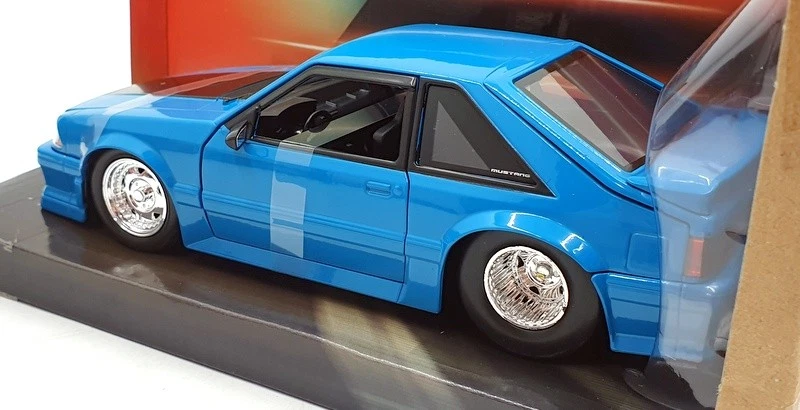 Ford Mustang GT 1989 rápido y furioso fundido a presión escala 1/24 Jada 34922 - azul Foto 2 de 4