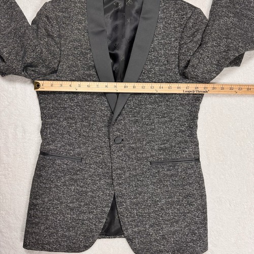 John Varvatos Size 38R Brooklyn Dinner Jacket Grey Cotton Linen Blend Read* - Picture 13 of 18