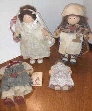 LOT OF 4 RARE 1987 LIZZIE HIGH FOLK ART Wooden Dolls L  k  