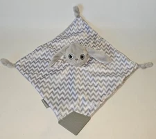 NEW Bunny Teether Security Blanket Lovie Lovey Booginhead Gray White Chevron  
