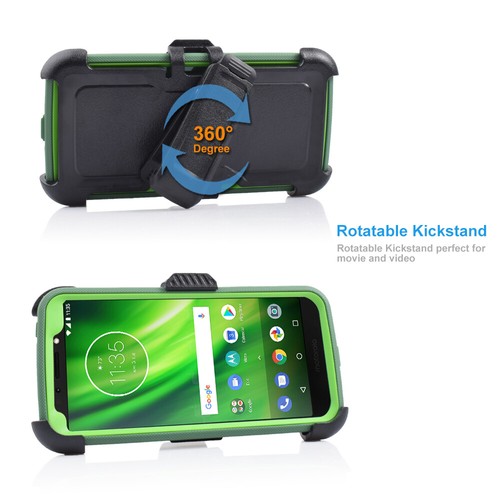 Für 5,7" Motorola Moto G6 Play Hybrid Gürtelclip Holster Ständer Stoßfänger Hülle - Bild 12 von 27