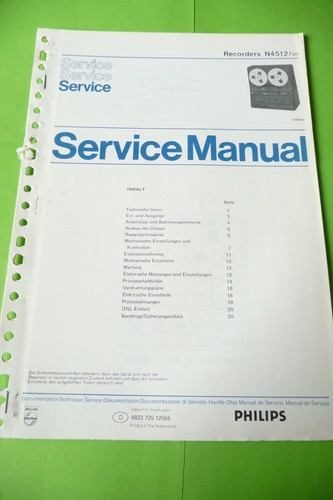 Service Manual Guide For Philips N 4512, ORIGINAL!