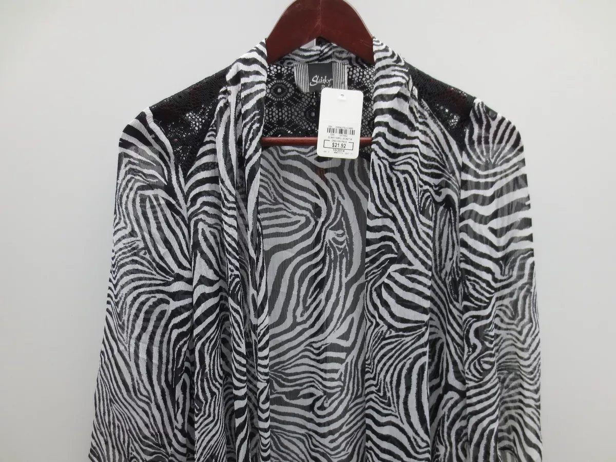 Slinky® Brand Printed Yoryu Chiffon Jacket - Zebra Print