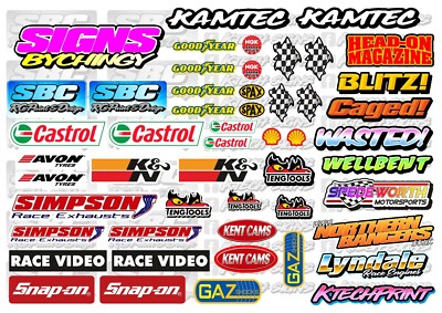 Banger stock car filler sheet mardave kamtec oval rc 1/12th A5 Sponsor ...