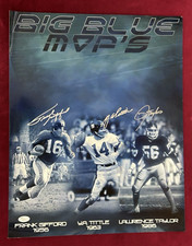 NY Giants Big Blue MVPs Gifford, Tittle, Taylor Autographed 16x20 JSA COA