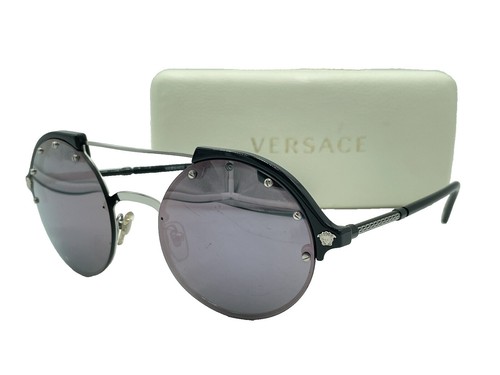 RARE Genuine VERSACE MANIFESTO Silver Blue Mirror Round  display picture 1