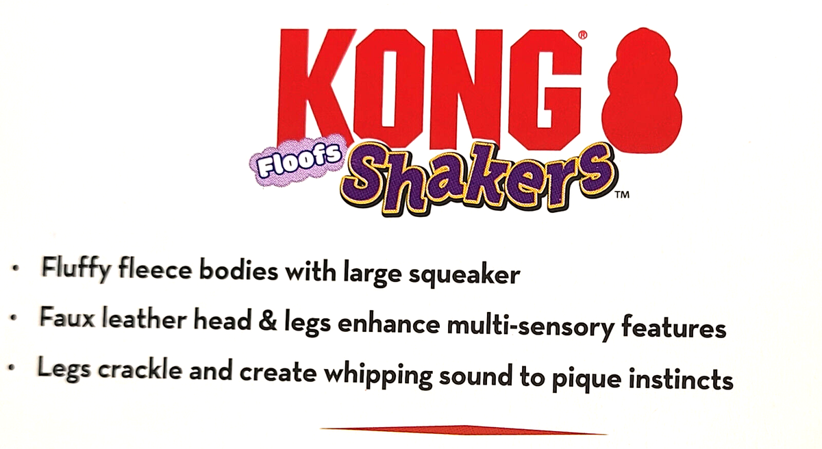 KONG Floofs Shakers – Flauschiges Hundespielzeug Mit Quietscher & Knisterbeinen (Giraffe, Medium)
