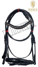 Leather Bridle with Multi Color Rolled Crystal Brow band All Size.
