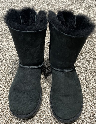UGG Bailey Bow Black Boots size 6 | eBay