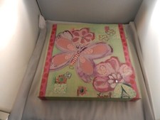 COLLEEN KARIS DESIGNS HAND PAINTED PICTURE 12" X 12" BUTTERFLY
