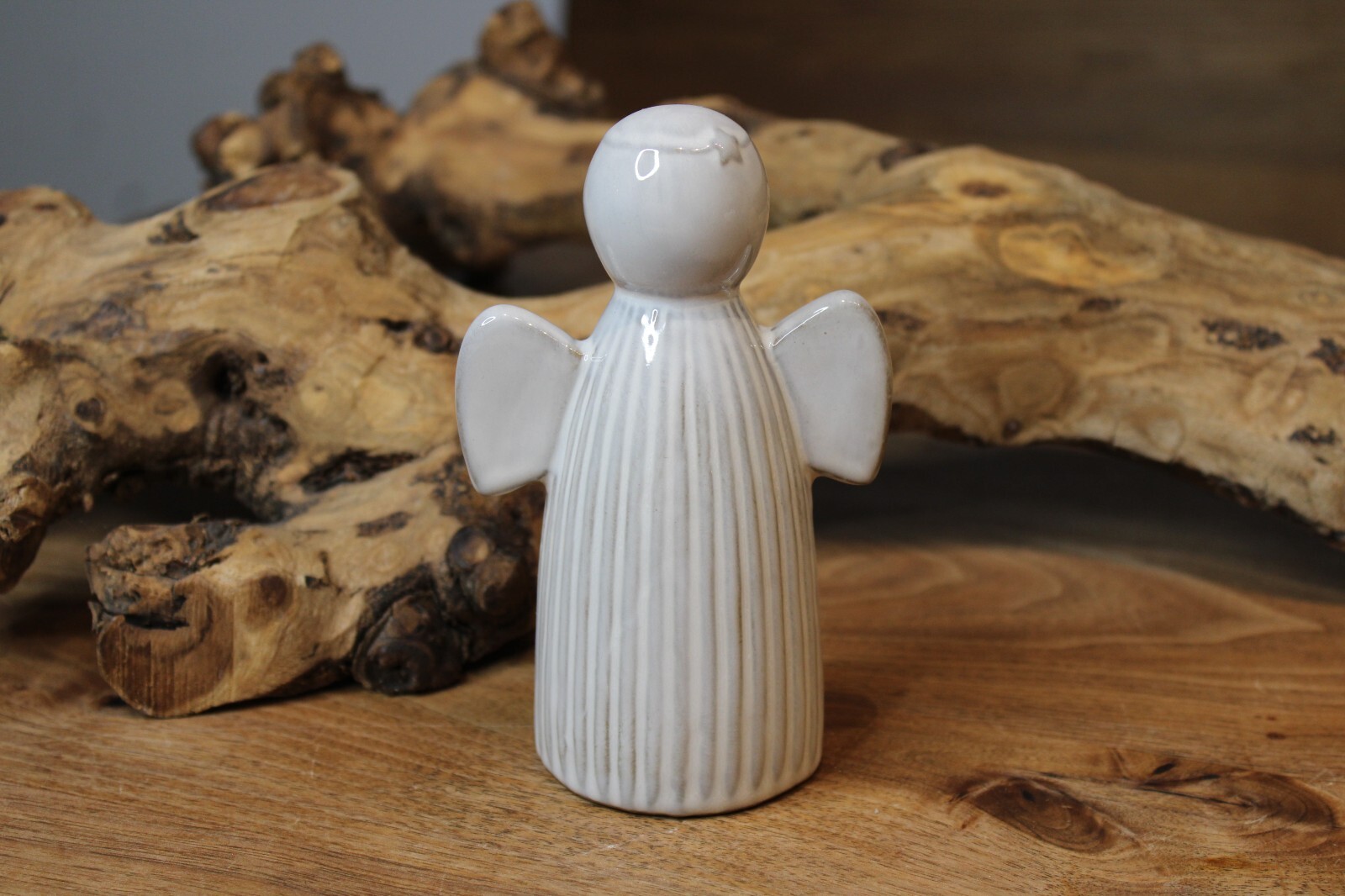 Keramikengel modern, grau, Höhe 14,5 cm, Engel, Weihnachtsdeko, Schutzengel