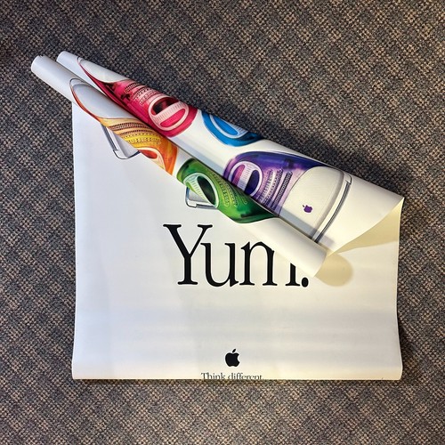 RARE VERSION 2-SIDED VINYL iMAC _APPLE COMPUTER_Think different Campaign 39"x26" - Afbeelding 5 van 9