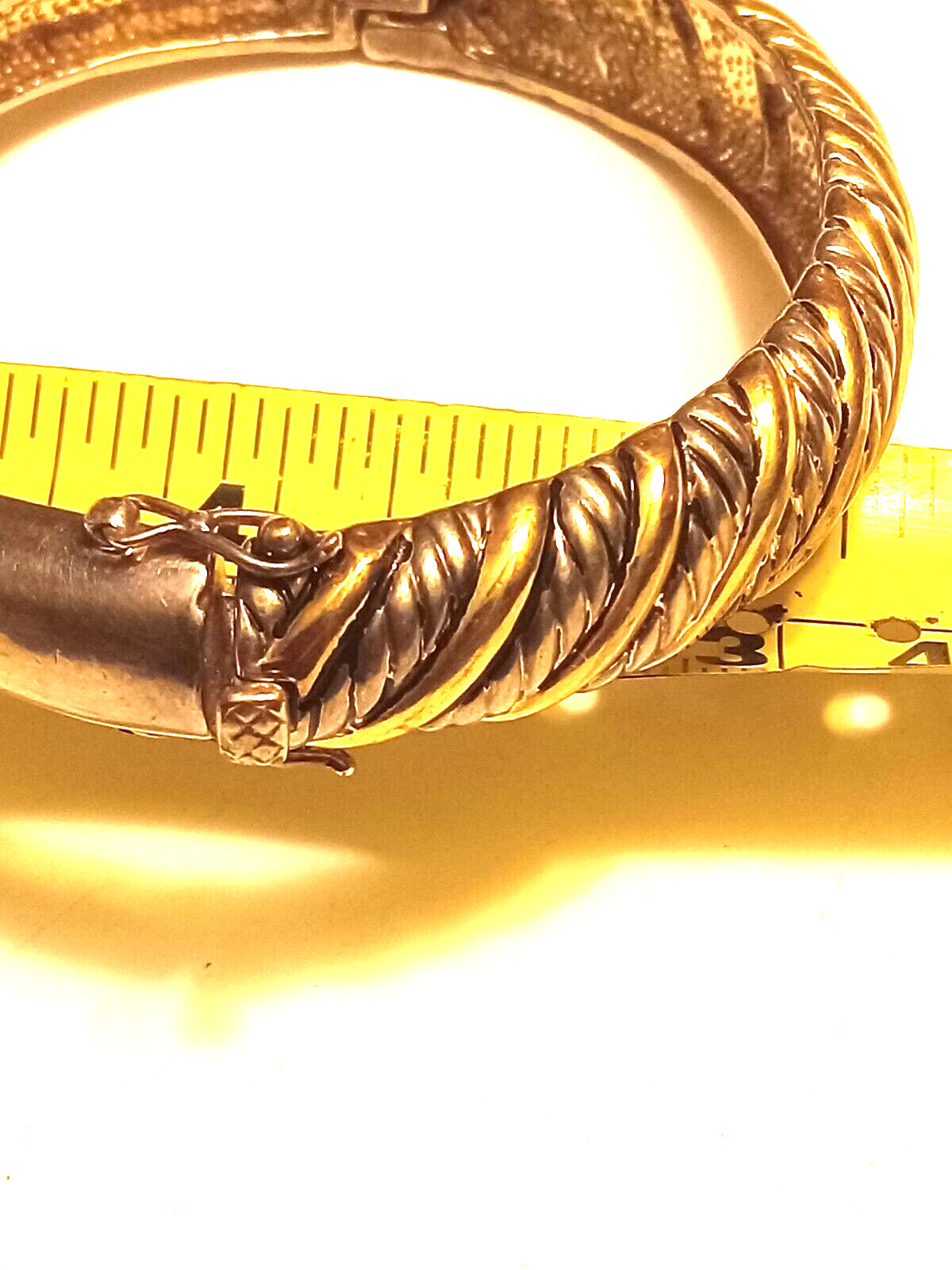 Ladies Sterling Silver Hinged Two Toned  Bracelet… - image 4