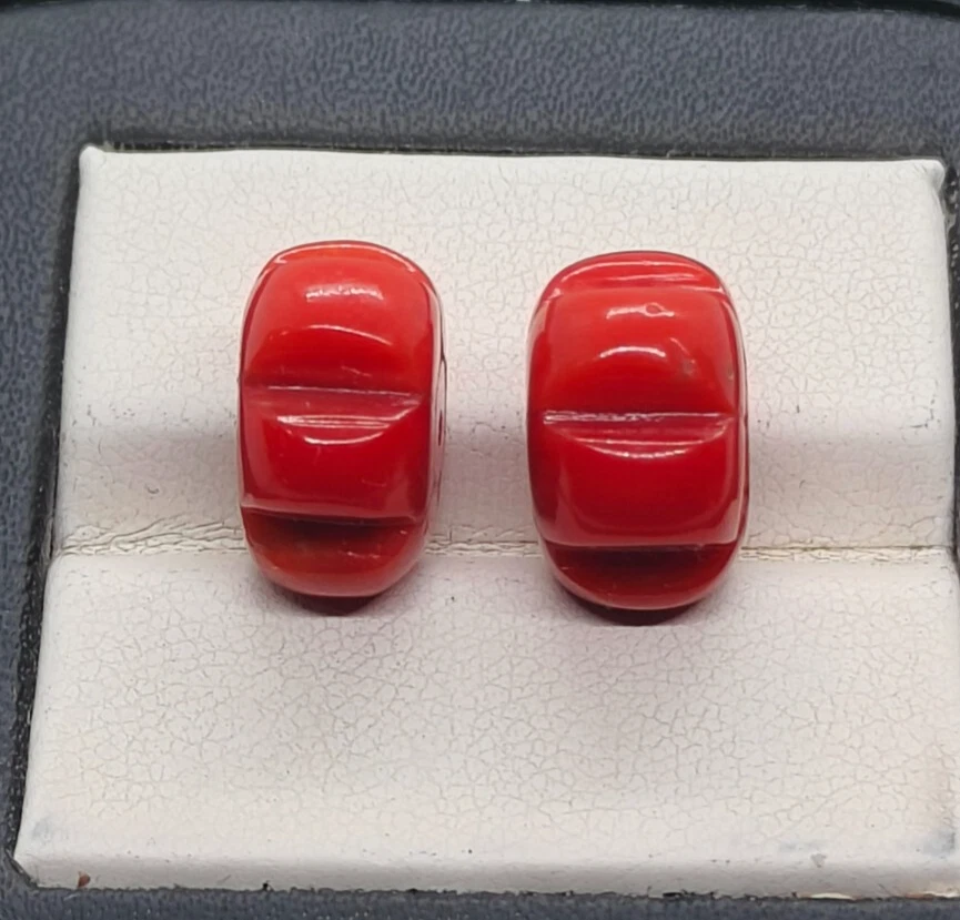 URA]天然珊瑚細密細工薔薇彫/24g/4-i-295(検)骨董/コーラル/サンゴ/血