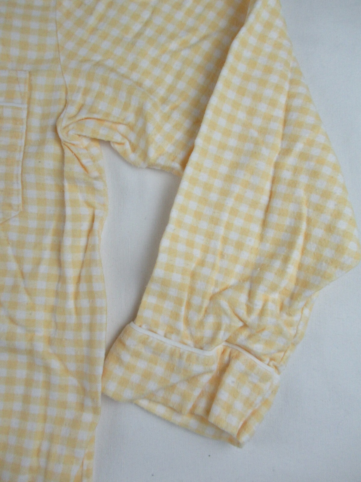 The Company Store Women's Flannel Sleep Shirt Yellow Plaid Size M
