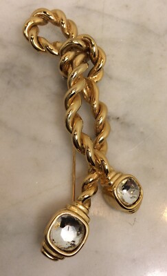 アクセサリー Givenchy Brooch Rope Gold Tone Vintage Vintage Large GIVENCHY Gold Tone Twisted Rope Pin Brooch Repaired