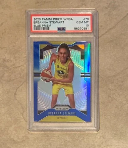 2020 Breanna Stewart Panini Blue Prizm #70 WNBA Seattle Storm 134/149 PSA 10