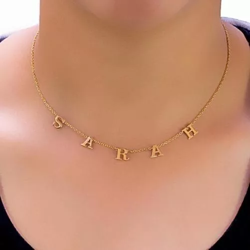 Spaced letter necklace cheap sale