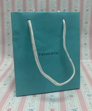 Authentic Tiffany & Co Blue Paper Gift Bag (Small 6" x 5" x 3") - FREE SHIPPING