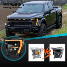 Pair For 2021 2022 2023 Ford F-150 Upgrade Full LED Headlights Front Lamps Set