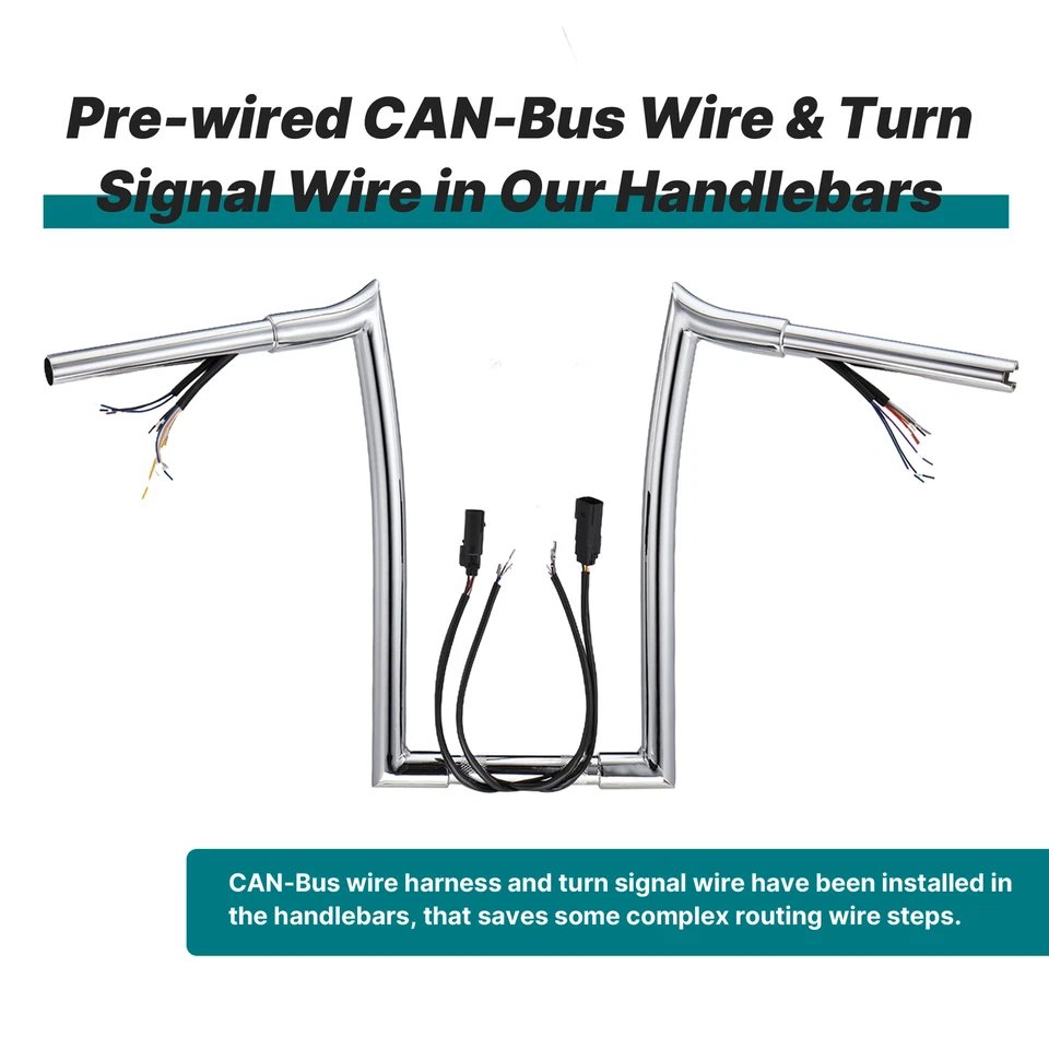 Manillar Road King 16" precableado para Harley Sportster Fat Boy Heritage 2007-2013 Foto 3 de 4