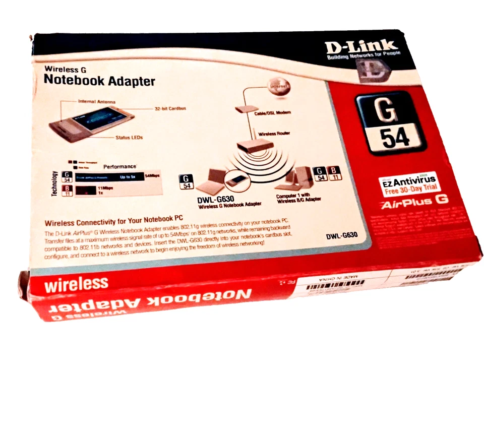 D-Link Wireless G DWL-G630 54 Mbps PCMCIA Wireless Notebook Adapter - Image 2 of 3