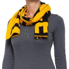 The NORTH FACE Black/Yellow Reversible LOGO Knit SCARF Unisex Adult One Size NEW