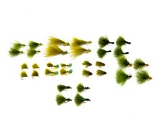 32 x Olive Lure Selection - Fly Fishing - Trout Fishing Flies