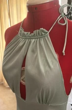 Vintage 70s Nightgown Disco Style Annique by Rosa Puleo Szule Green Size Small