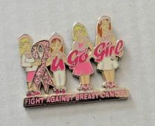 U Go Girl Fight Against Breast Cancer Lapel Hat Pin
