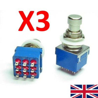 Studio Pedydream TRIGGER 3 ギター フットスイッチ 3 X GUITAR PEDAL SWITCH 3PDT Button ON/ON Latching Footswitch