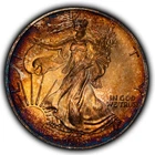 1995 1 oz Silver American Eagle - PQ Textured Colorful Toning - BU - SKU-E3605