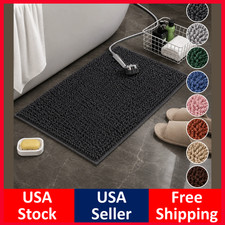 LUXURY Chenille Bathroom Rugs 24"- 47", Extra Soft and Absorbent Bath Mat