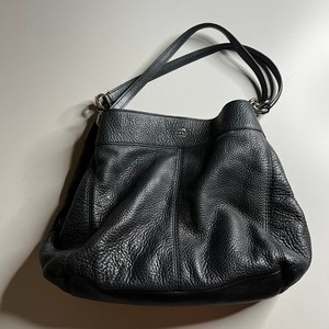 Coach Lexy Gray Pebble Leather Shoulder Bag Hobo F57545 Coach Lexy Shoulder Bag in Pebble Leather F57545 Black/gold  main image 4